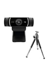 C922 Full HD 1080p Yayıncılar için Profesyonel Web Kamerası - Siyah