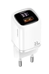 Cc152w T46 33w Type-c + Type-a Dijital Göstergeli Hızlı Şarj Başlığı Beyaz