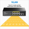 Cudy FS1010P 8 Port 10/100Mbps 120W PoE+, 2 Uplink Portlu VLAN CCTV Rack Mount Metal Switch