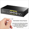 Cudy FS1010P 8 Port 10/100Mbps 120W PoE+, 2 Uplink Portlu VLAN CCTV Rack Mount Metal Switch