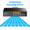 Cudy FS1010P 8 Port 10/100Mbps 120W PoE+, 2 Uplink Portlu VLAN CCTV Rack Mount Metal Switch