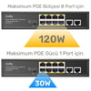 Cudy FS1010PG 8 Port 10/100Mbps PoE+ 120W PoE, 2 Uplink Portlu VLAN CCTV Rack Mount Metal Switch