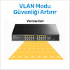 Cudy FS1018PS1 16 Port 10/100Mbps 200W PoE+,2 Gigabit Uplink Portlu, SFP VLAN CCTV SFP Switch