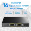 Cudy FS1018PS1 16 Port 10/100Mbps 200W PoE+,2 Gigabit Uplink Portlu, SFP VLAN CCTV SFP Switch