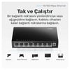 Cudy FS108 8Port 10/100Mbps Duvar Montajlı Metal Masaüstü Switch