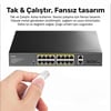 Cudy GS1018PS2 16Port 10/100Mbps Gigabit PoE 2Port Gigabit 200W Metal Masaüstü Switch