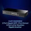 Cudy GS2008S2 2 Port Gigabit SFP, 1 Port Consol, 8 Port L2 Yönetilebilir Gigabit Metal Switch
