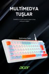 eMachines EAK810 Oyuncu Klavyesi Rainbow Aydınlatma Mini Klavye Türkçe Q Gaming Klavye Beyaz