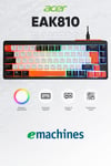 eMachines EAK810 Oyuncu Klavyesi Rainbow Aydınlatma Mini Klavye Türkçe Q Gaming Klavye Siyah