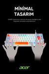 eMachines EAK810 Oyuncu Klavyesi Rainbow Aydınlatma Mini Klavye Türkçe Q Gaming Klavye Beyaz
