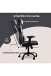 GC1001BW 2D Kolçaklı,Boyun ve Sırt Destekli Oyuncu Koltuğu, Siyah-Beyaz