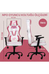 GC1001PW 2D Kolçaklı,Boyun ve Sırt Destekli Oyuncu Koltuğu, Pembe-Beyaz