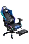 Gc3001bb Masajlı,rgb,4d Kolçaklı,ayak Destekli Oyuncu Koltuğu, Mavi- Siyah