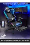 Gc3001bb Masajlı,rgb,4d Kolçaklı,ayak Destekli Oyuncu Koltuğu, Mavi- Siyah