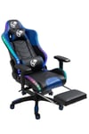 Gc3001bb Masajlı,rgb,4d Kolçaklı,ayak Destekli Oyuncu Koltuğu, Mavi- Siyah