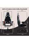 Gc3001bw Masajlı,rgb,4d Kolçaklı,ayak Destekli Oyuncu Koltuğu, Beyaz- Siyah