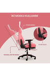 Gc3001pw Masajlı,rgb,4d Kolçaklı,ayak Destekli Oyuncu Koltuğu, Pembe- Beyaz