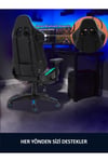 Gc5001bb Bluetooth Hoparlörlü,masajlı,rgb,4d Kolçaklı,ayak Destekli Oyuncu Koltuğu, Mavi-siyah