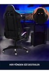 Gc5001bw Bluetooth Hoparlörlü,masajlı,rgb,4d Kolçaklı,ayak Destekli Oyuncu Koltuğu,beyaz- Siyah