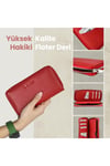 Gl100rd Telefon Bölmeli 1.sınıf Kalite Hakiki Deri(genuine Leather) Portmone Unisex Cüzdan-kır