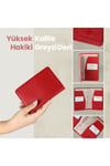 Gl203rd 1.sınıf Kalite Hakiki Deri (genuine Leather) Portmone Unisex Pasaport Cüzdanı-kırmızı