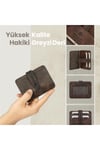 Gl400brw 1.sınıf Kalite Hakiki Deri (genuine Leather) Portmone Unisex Deri Kartlık Cüzdan-kahv