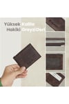 Gl401brw 1.sınıf Kalite Hakiki Deri (genuine Leather) Portmone Unisex Deri Kartlık Cüzdan-kahv