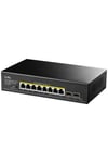 GS1008PS2 8 Port Gigabit 2-SFP 120w Full PoE Yönetilemez Switch