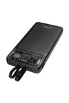 H120 10000mAh QC3.0 PD20W LCD Şeffaf 18W Siyah Taşınabilir Powerbank