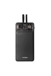 H120 10000mAh QC3.0 PD20W LCD Şeffaf 18W Siyah Taşınabilir Powerbank