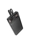 H120 10000mAh QC3.0 PD20W LCD Şeffaf 18W Siyah Taşınabilir Powerbank