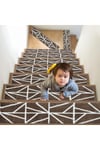 Home Gh39a-wr-gry7 Üçgen Desen Kaydırmaz Tabanlı 7'li Merdiven Halısı - Beyaz/kırmızı