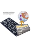 Home Gh40a-gryb-gry1 Kare Desenli Kaydırmaz Tabanlı 1'li Merdiven Halısı - Gri/siyah