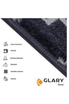 Home GH40A-WNVY Kare Desenli Kaydırmaz Tabanlı 13'lü Merdiven Halısı - Beyaz/Lacivert
