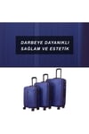 Kabin Orta ve Büyük Boy 3lü Kırılmaz Valiz Seti Lacivert