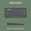 Logitech K380s Pebble Keys 2 Coklu Cihaz Ozellikli Bluetooth Turkce Q Klavye Gri 920-011859