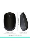 M171 USB Alıcılı Kablosuz Kompakt Mouse, Siyah 910-004424