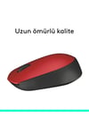 M171 USB Alıcılı Kablosuz Kompakt Mouse, Kırmızı 910-004641