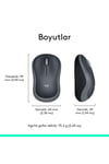 M185 USB Alıcılı Kompakt Kablosuz Mouse, Gri 910-002235
