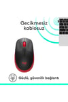 M191 Büyük Boy USB Alıcılı 1000 DPI Kablosuz Mouse, Kırmızı 910-005910