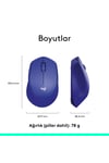 M330 Sessiz Kablosuz Optik Mouse, Mavi 910-004910