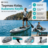 NPO Aqua Gray 350x84x15cm Şişme Military SUP Paddle Board 196kg Kürek Pompa Çanta Koltuklu Full Set