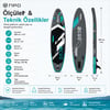 NPO Aqua Gray 350x84x15cm Şişme Military SUP Paddle Board 196kg Kürek Pompa Çanta Koltuklu Full Set
