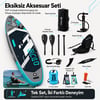 NPO Aqua Gray 350x84x15cm Şişme Military SUP Paddle Board 196kg Kürek Pompa Çanta Koltuklu Full Set