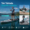 NPO Aqua Gray 350x84x15cm Şişme Military SUP Paddle Board 196kg Kürek Pompa Çanta Koltuklu Full Set