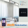 NPO FGTCM009 Dokunmatik Wifi TUYA Destekli Akıllı Elektrik Anahtarı-Siyah