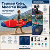 NPO Flow Stone 350x84x15cm Şişme Premium SUP Paddle Board 162kg Kürek Pompa Çanta Koltuklu Full Set