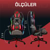 NPO GC2001BR 2D Kolçaklı,RGB Ledli,Boyun ve Sırt Destekli Gaming Oyuncu Koltuğu,Kırmızı-Siyah