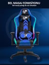 NPO GC3001BB Masajlı,RGB,4D Kolçaklı,Ayak Destekli Oyuncu Koltuğu, Mavi- Siyah