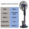 NPO N01 Buz Eklenebilir Ultrasonik Buharlı Zaman Ayarlı 3 Kademli Sessiz 75W Akıllı Vantilatör